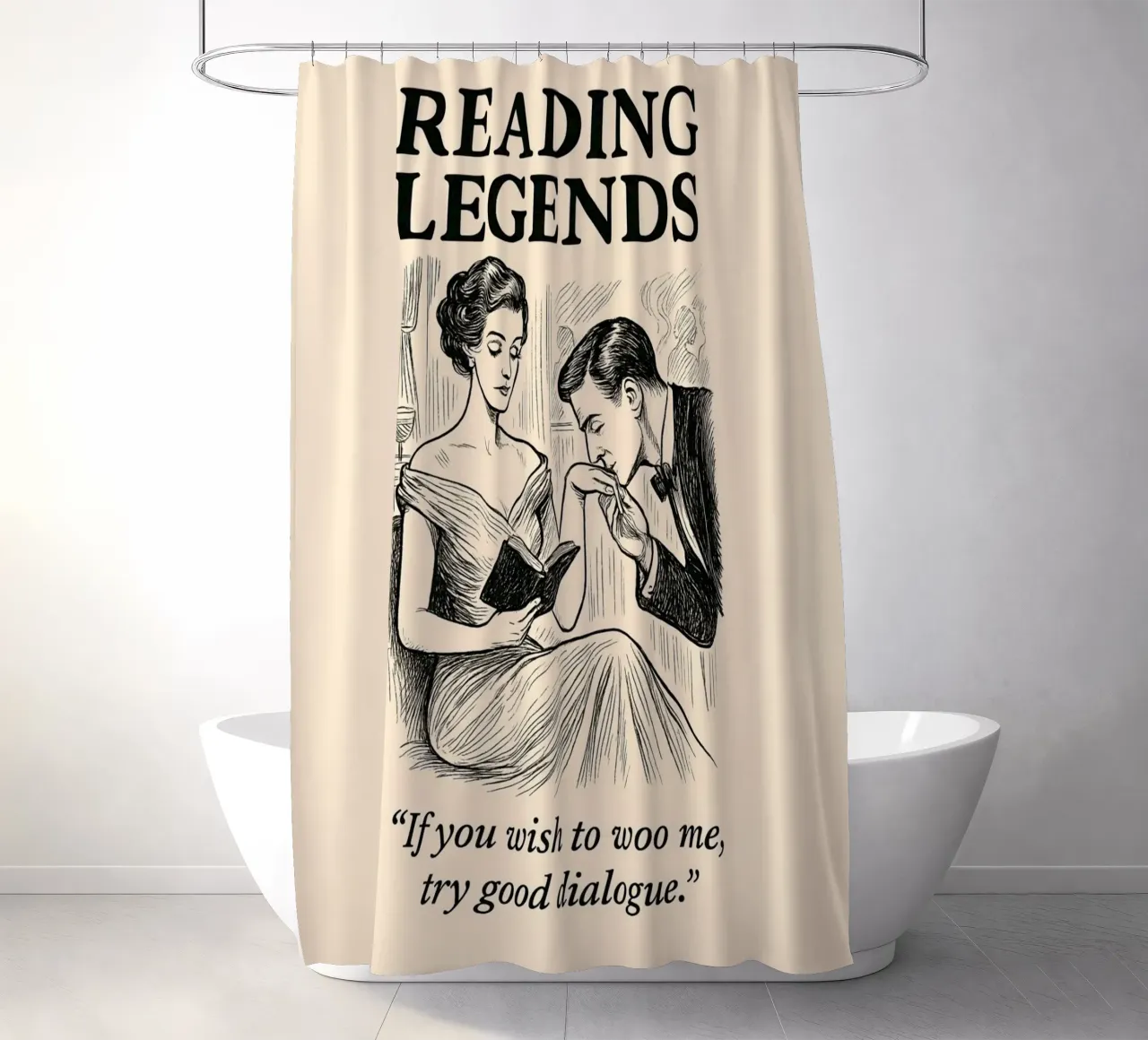 Reading Legends - Victorian style reader appreciation tenda da doccia da Taika Tori Art