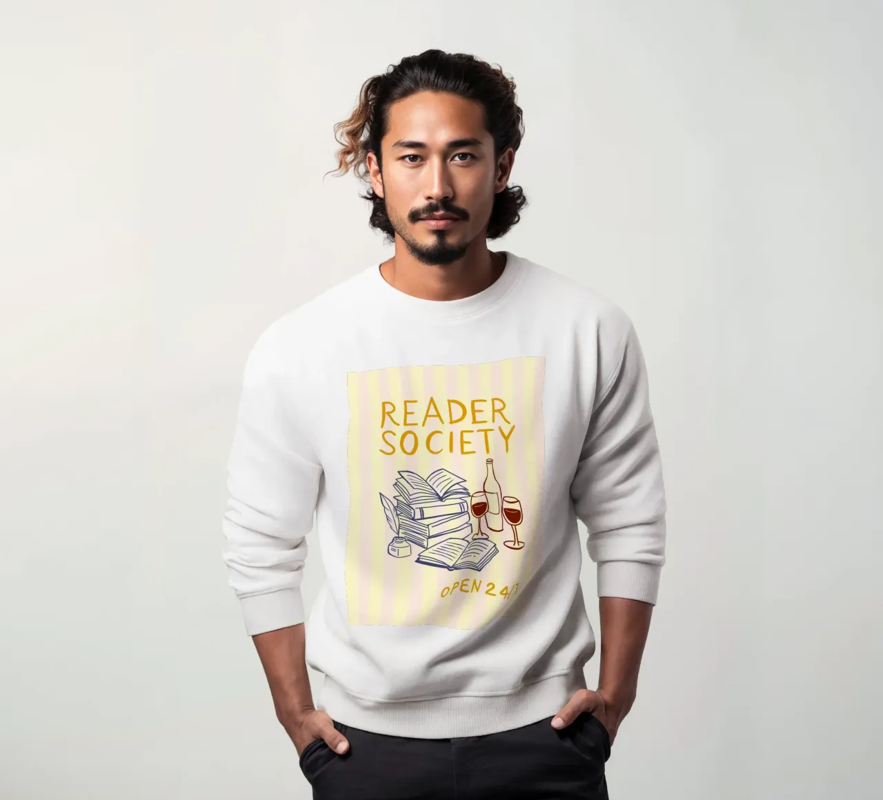 Reader Society open 24/7 felpa da Taika Tori Art