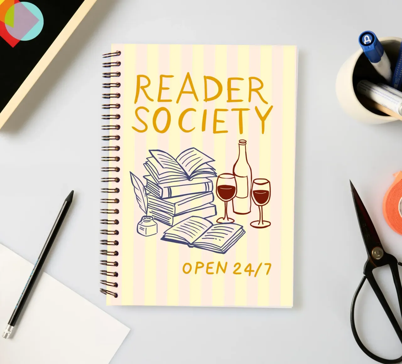Reader Society open 24/7 diario ad anelli da Taika Tori Art