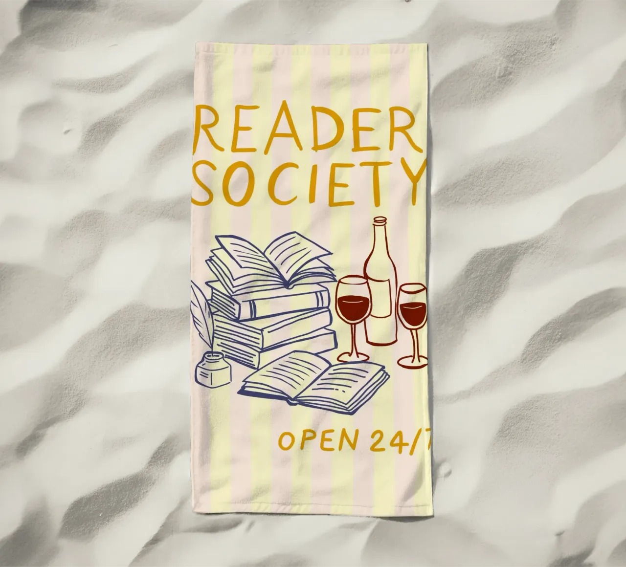 Reader Society open 24/7 telo mare da Taika Tori Art
