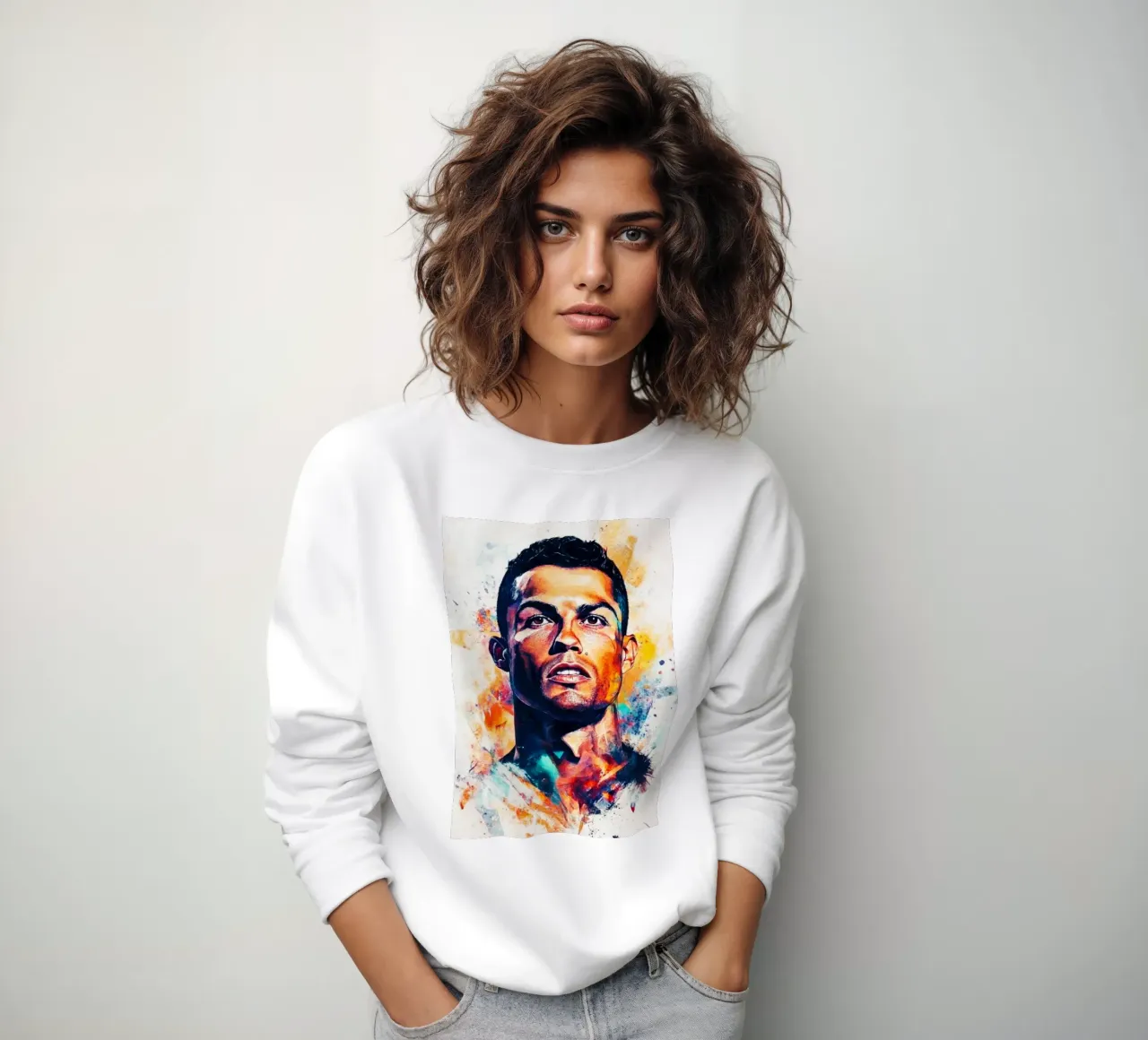 Cristiano Ronaldo grafitti splash art felpa da Lembayung art