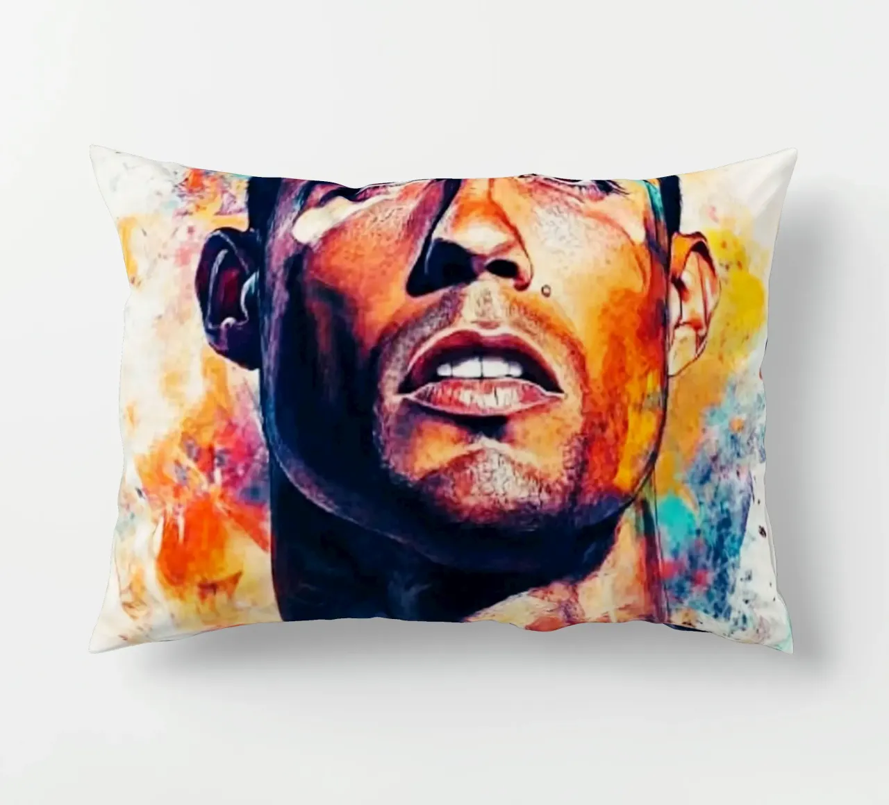 Cristiano Ronaldo grafitti splash art cuscino da Lembayung art