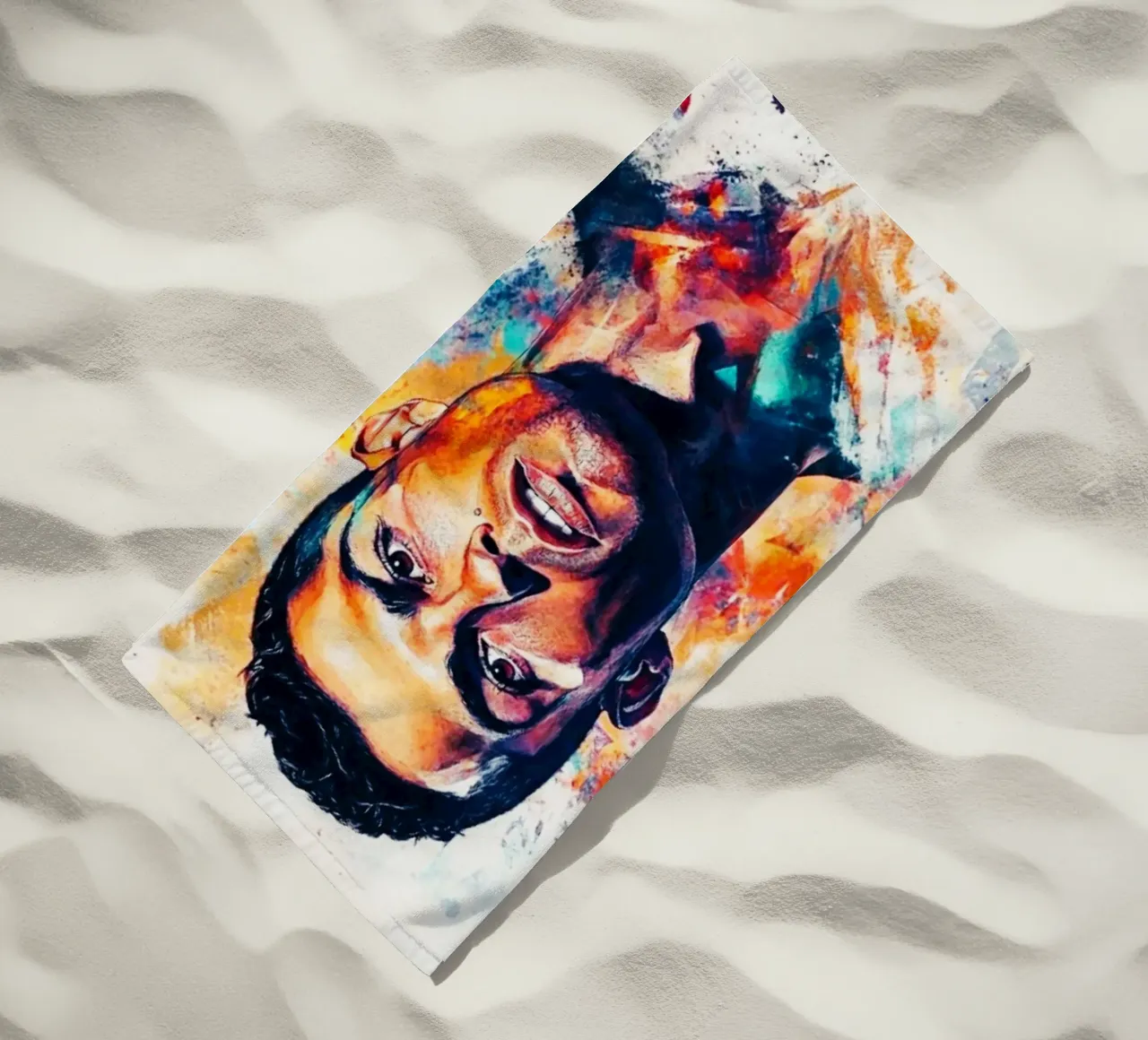 Cristiano Ronaldo grafitti splash art telo mare da Lembayung art