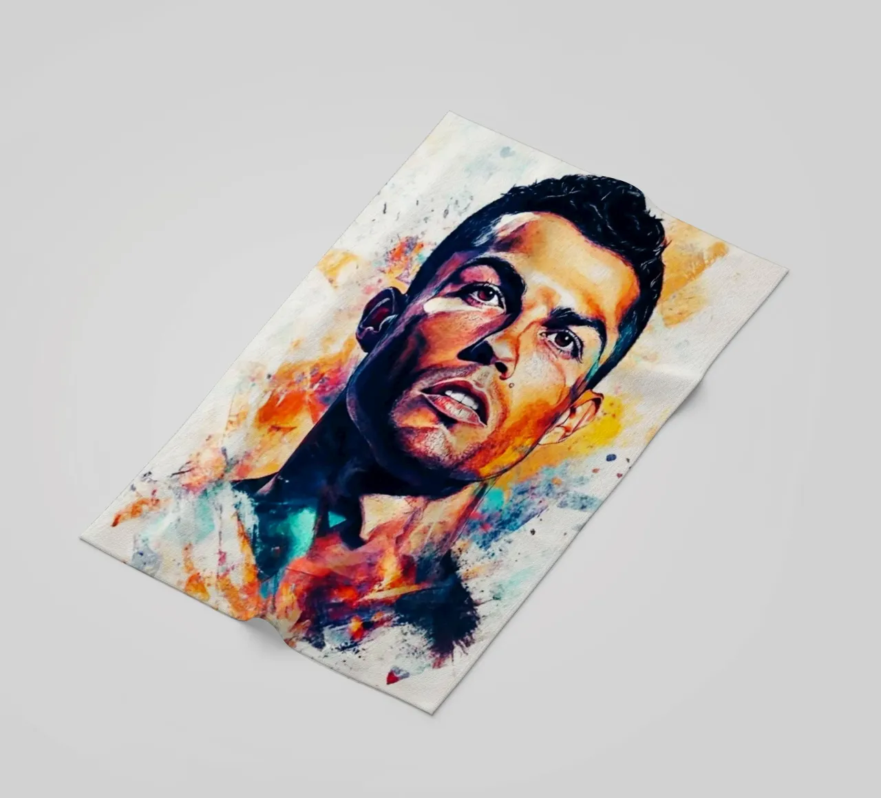 Cristiano Ronaldo grafitti splash art telo mare da Lembayung art