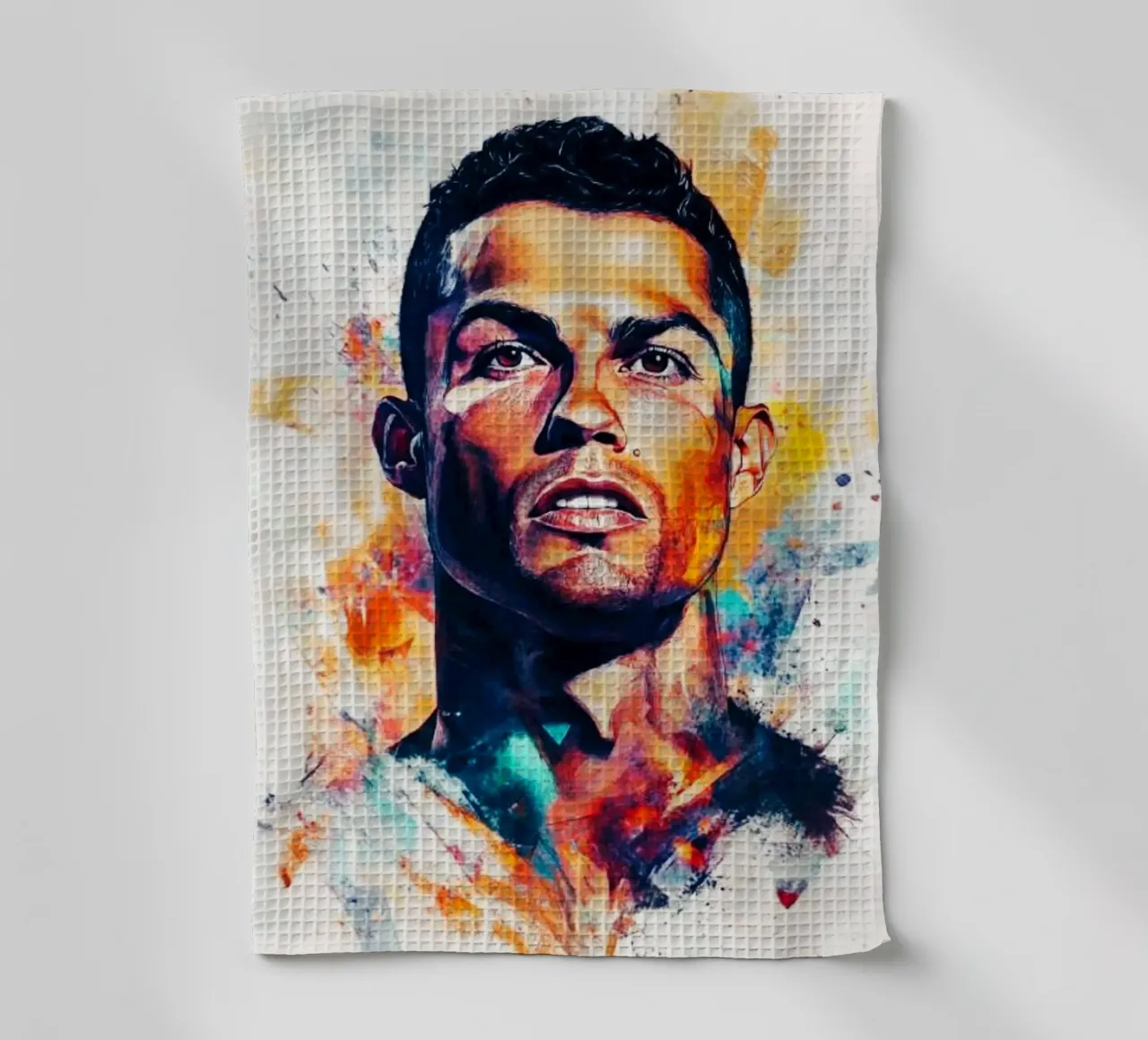 Cristiano Ronaldo grafitti splash art canovaccio da cucina da Lembayung art