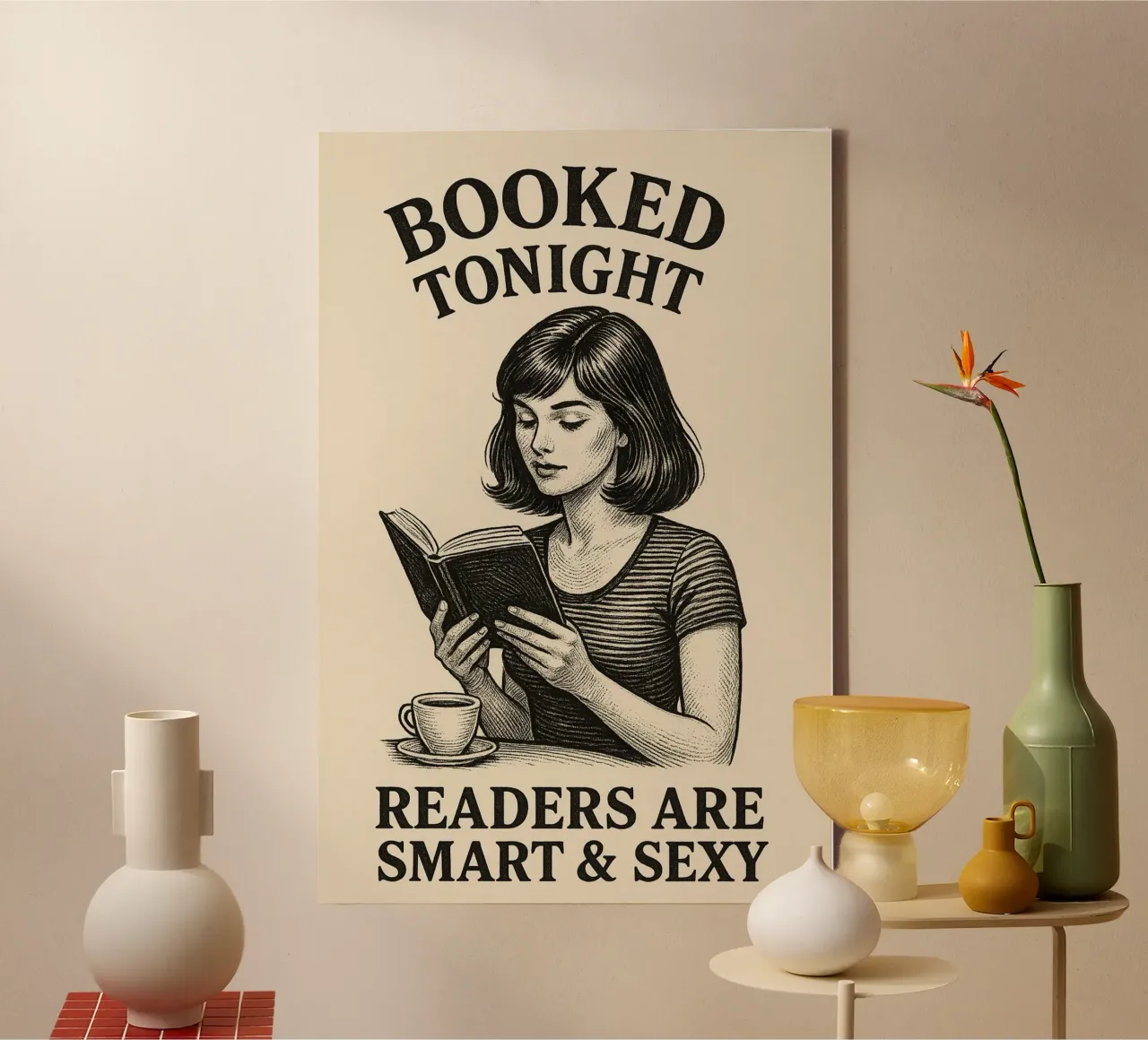 Booked tonight - Readers are smart and sexy toile de Taika Tori Art