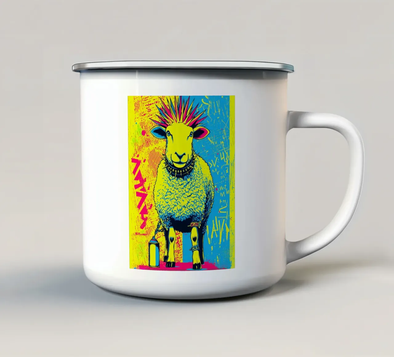 Pecore ribelli tazza in smalto da Pictura