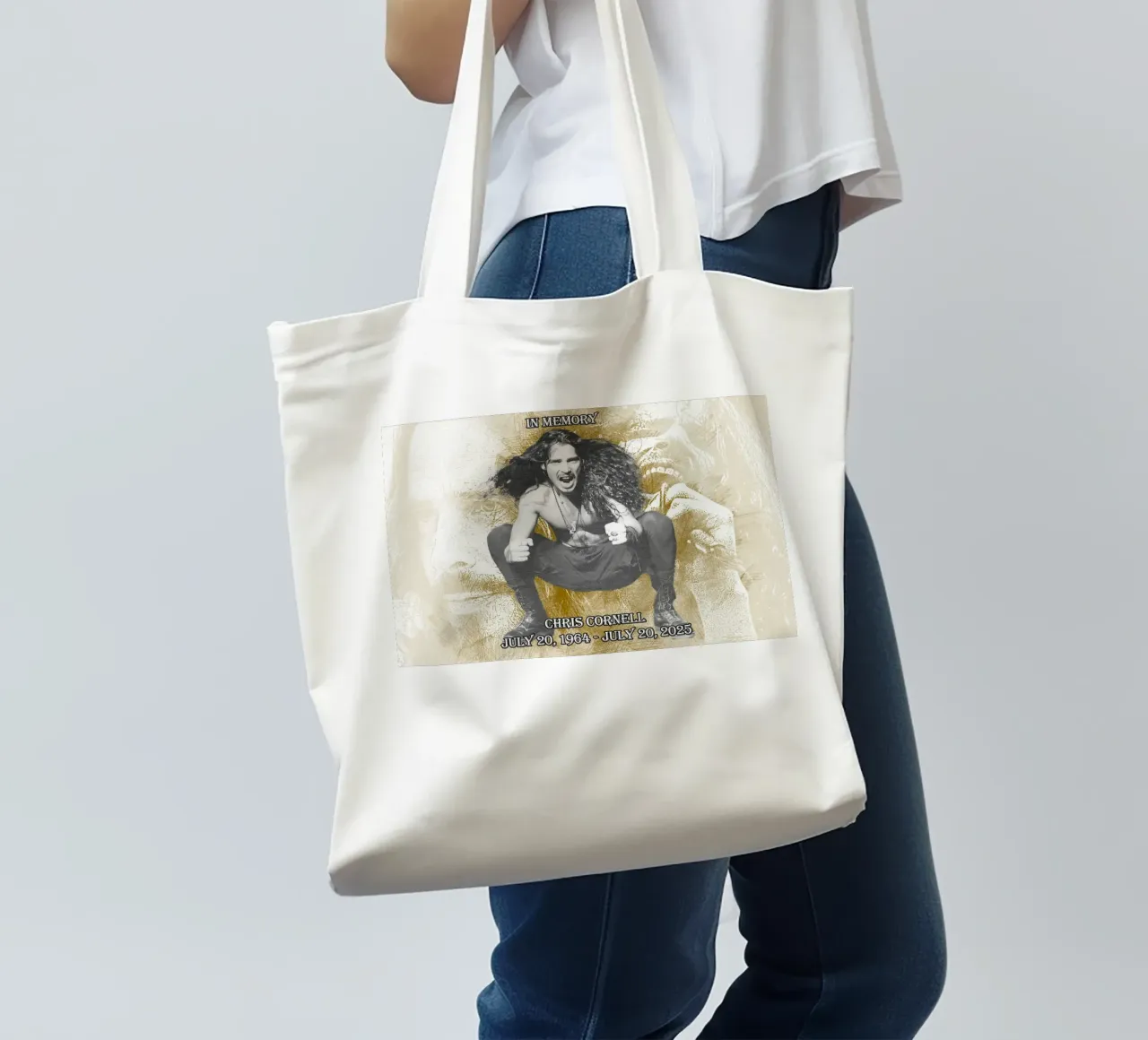 in memoria di Chris Cornell borsa in juta da Abasa Inaraya