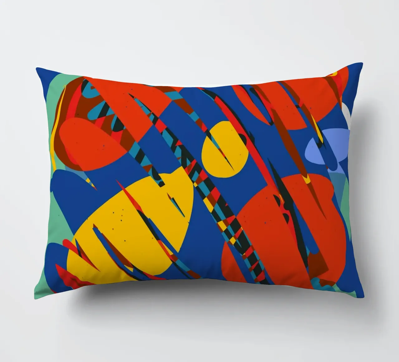 Explosion of Colour: Radiant Geometric Abstract Art decorative cushion by Abstract and Patterns