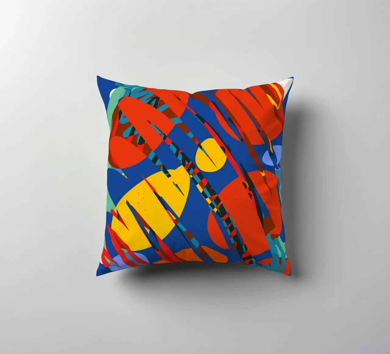 Explosion of Colour: Radiant Geometric Abstract Art decorative cushion by Abstract and Patterns