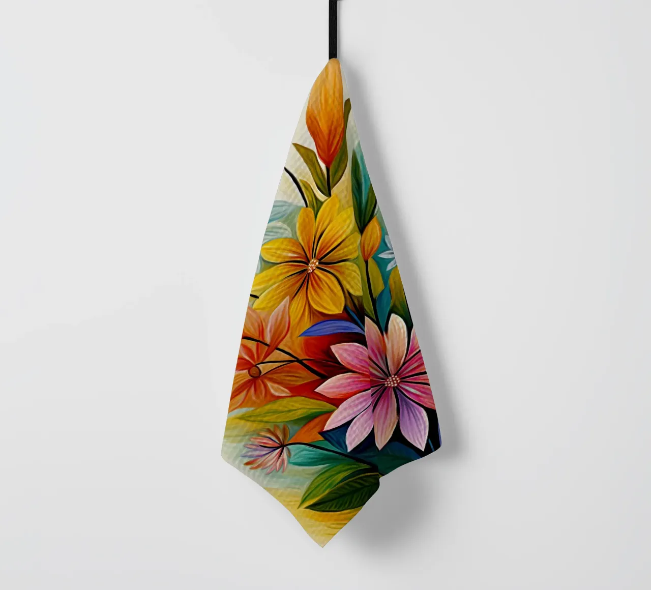 Fiori colorati canovaccio da cucina da Pictura