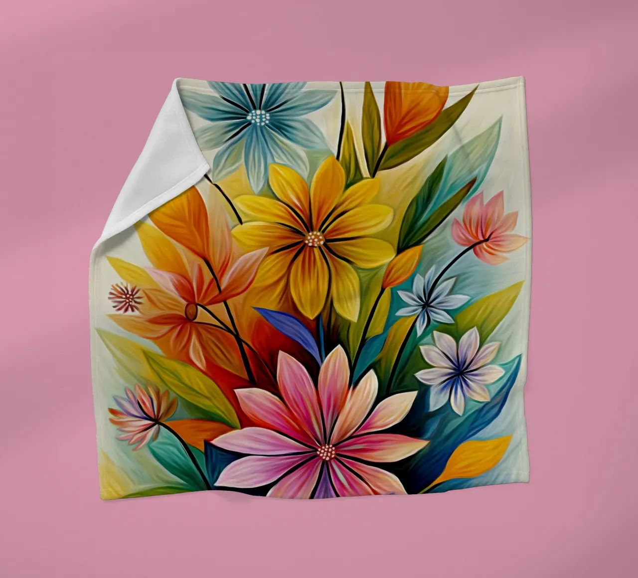 Fiori colorati coperta in pile da Pictura