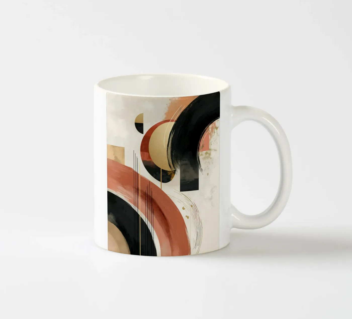 Abstracte vormen keramische mok van Pictura