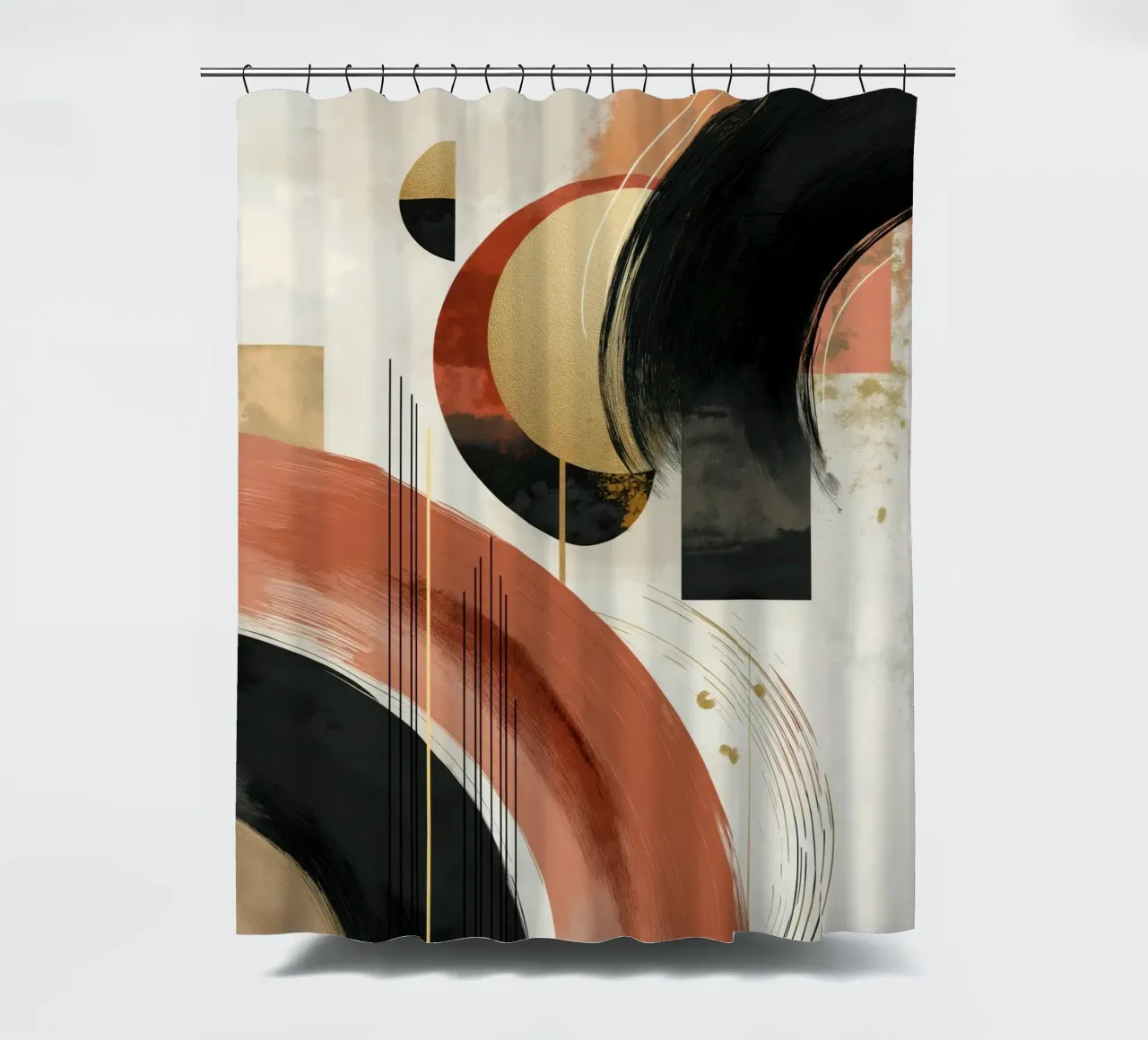 Abstract forms shower curtain by Pictura