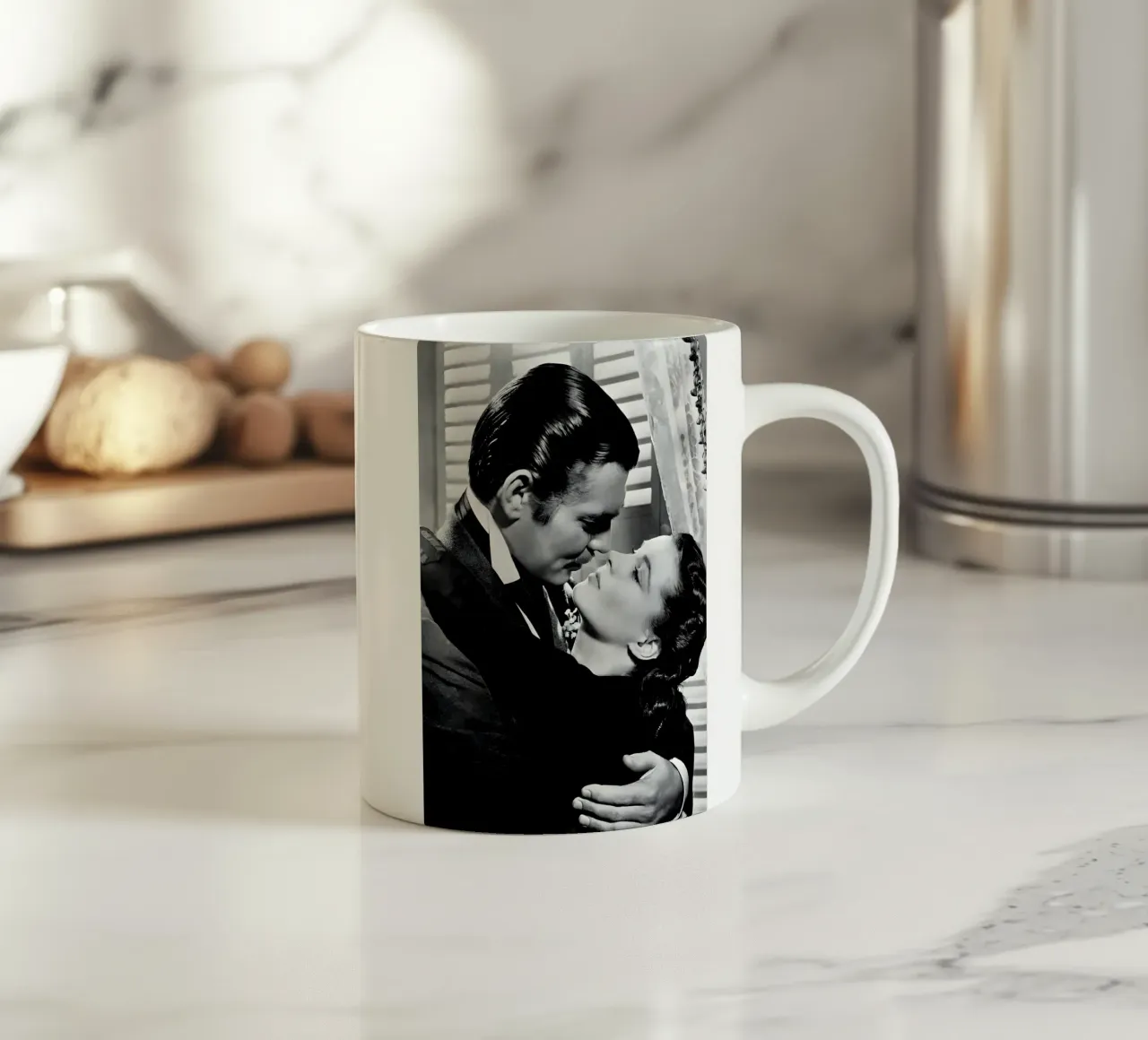 Rhett Butler and Scarlett O'Hara keramische mok van Low poly art