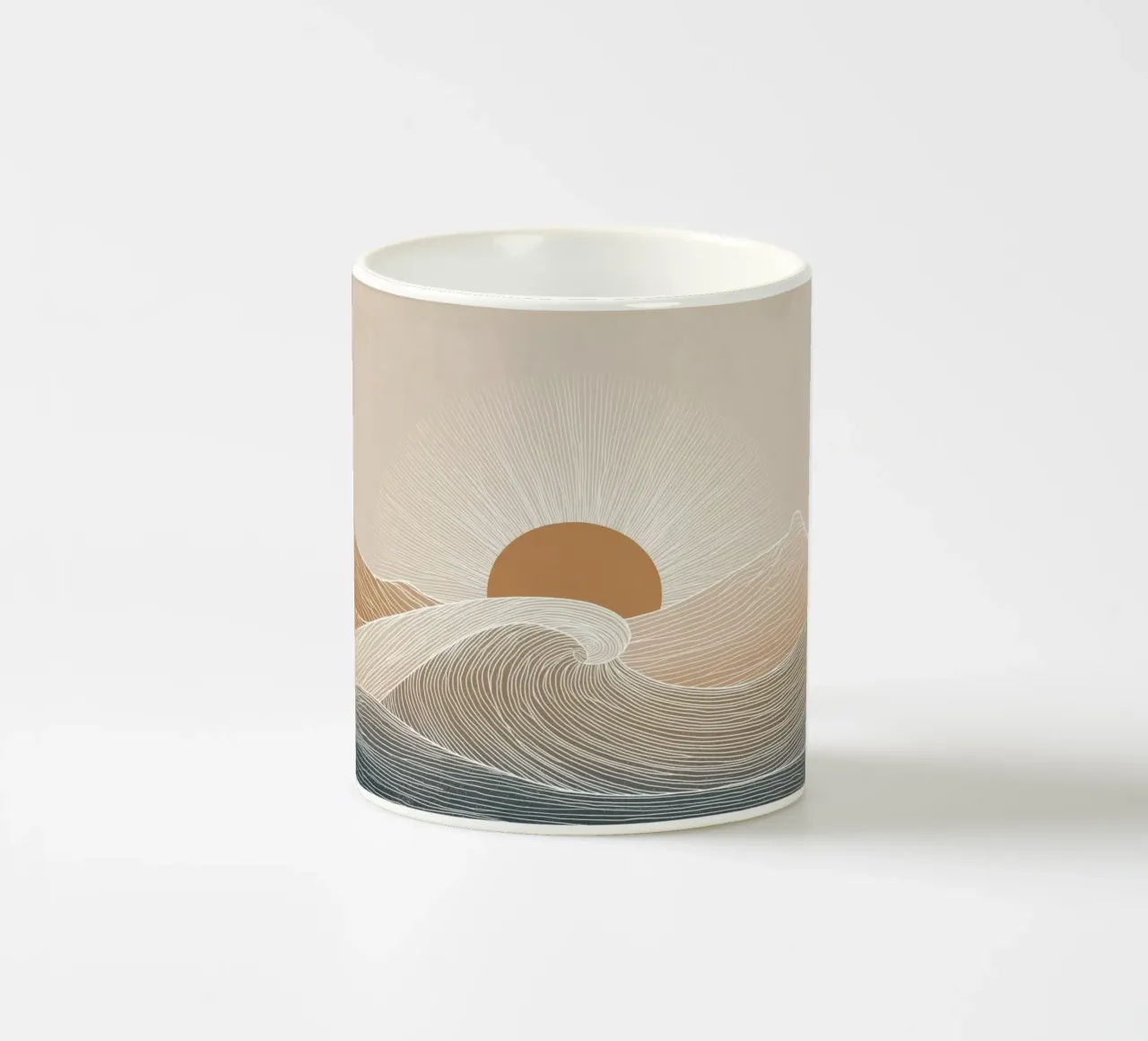 Tramonto dai colori tenui tazza in ceramica da Pictura