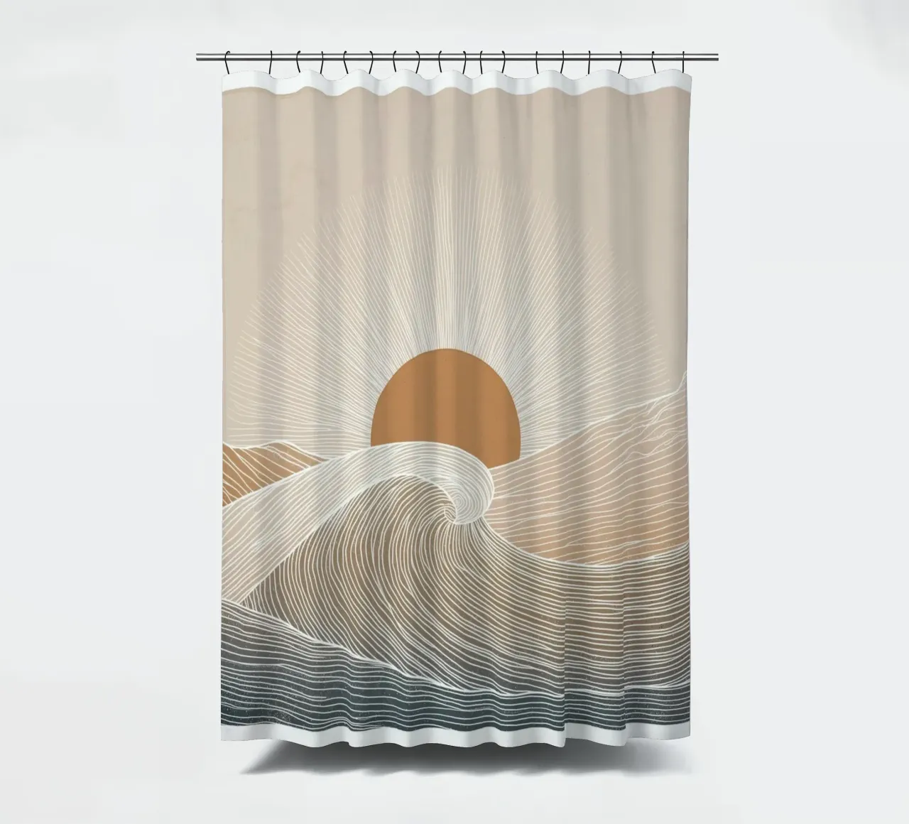 Sunset in soft colours shower curtain by Pictura