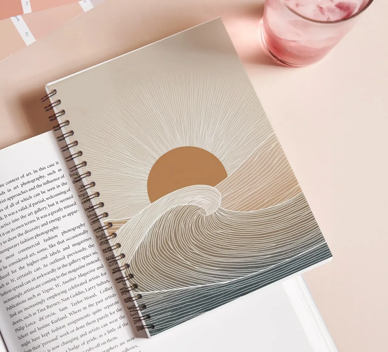 Sunset in soft colours spiral notebook by Pictura