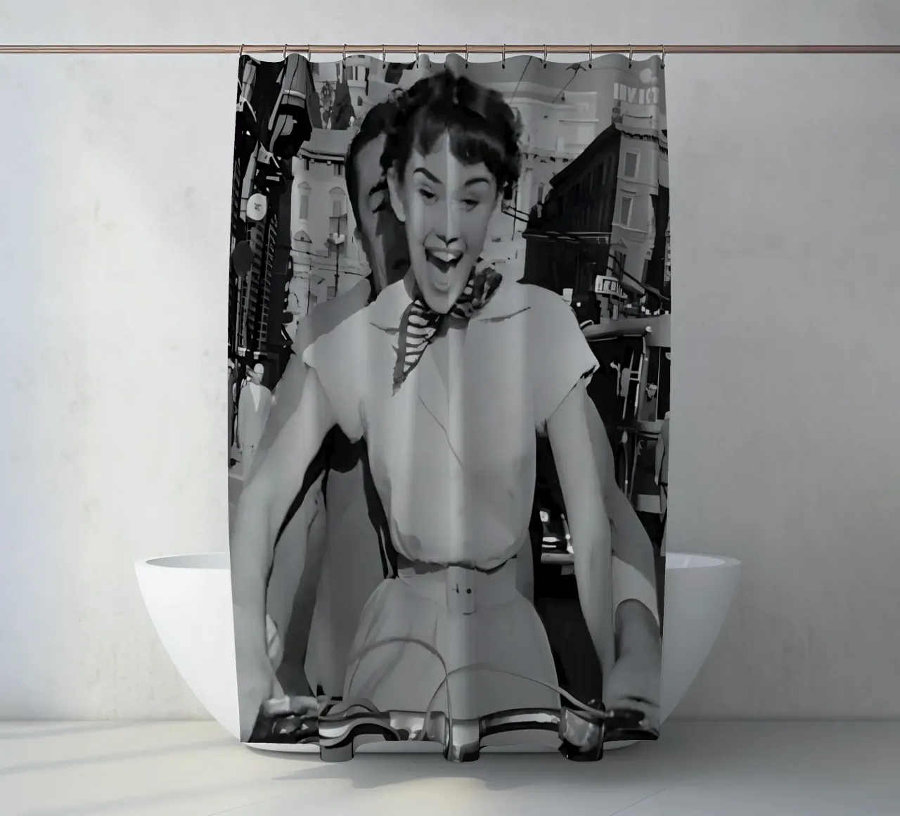 Audrey Hepburn, tenda da doccia da Low poly art