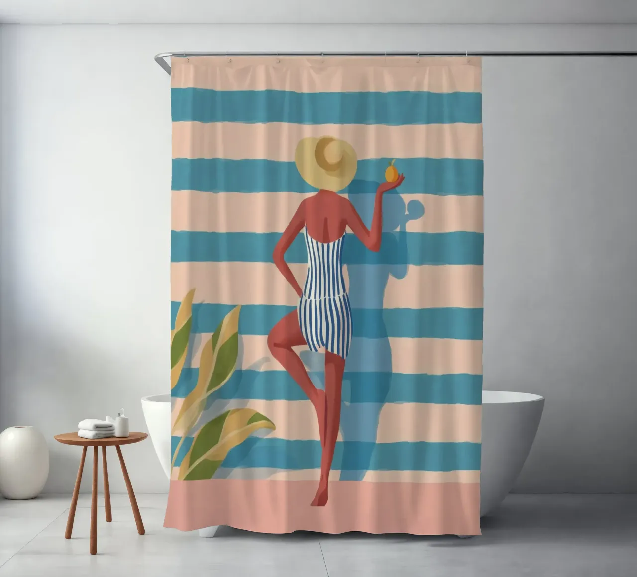 Citrus & Stripes Duschvorhang von Clara August