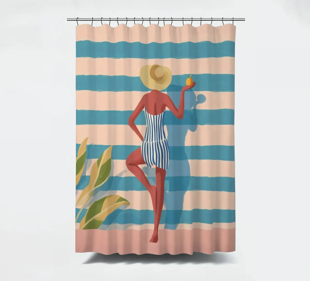 Citrus & Stripes Duschvorhang von Clara August
