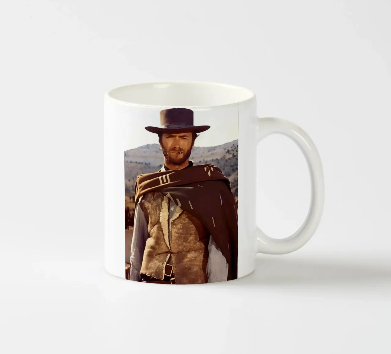 Blondie (the Man with No Name) tazza in ceramica da Low poly art