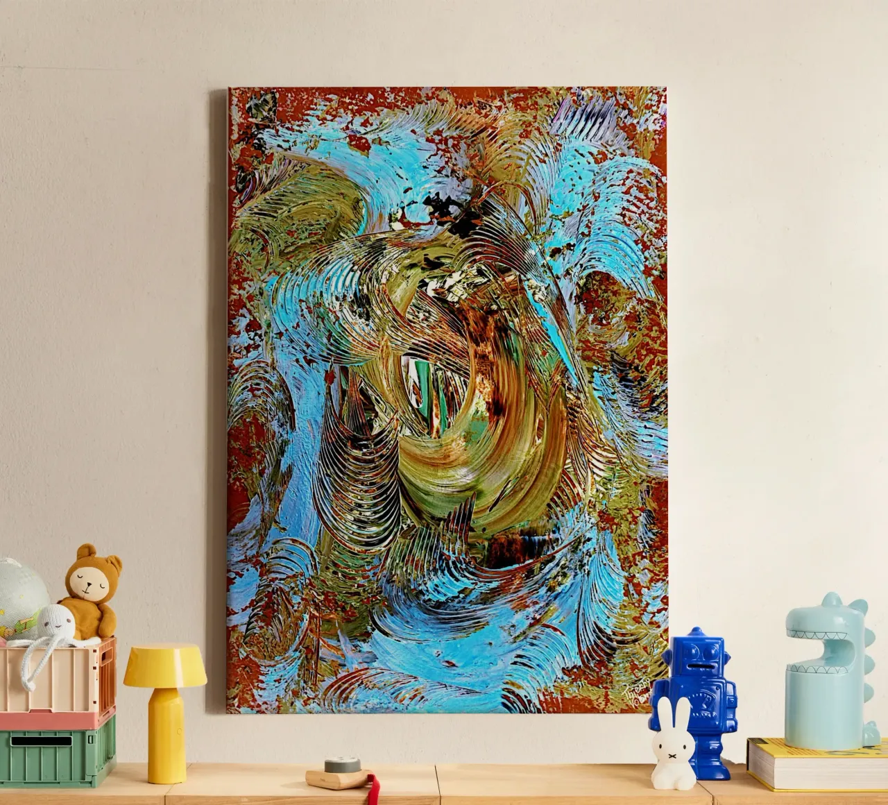 IDEAL GIFT 63 invers tela con Cornice a cassetta da Thierry Vobmann Abstract painting
