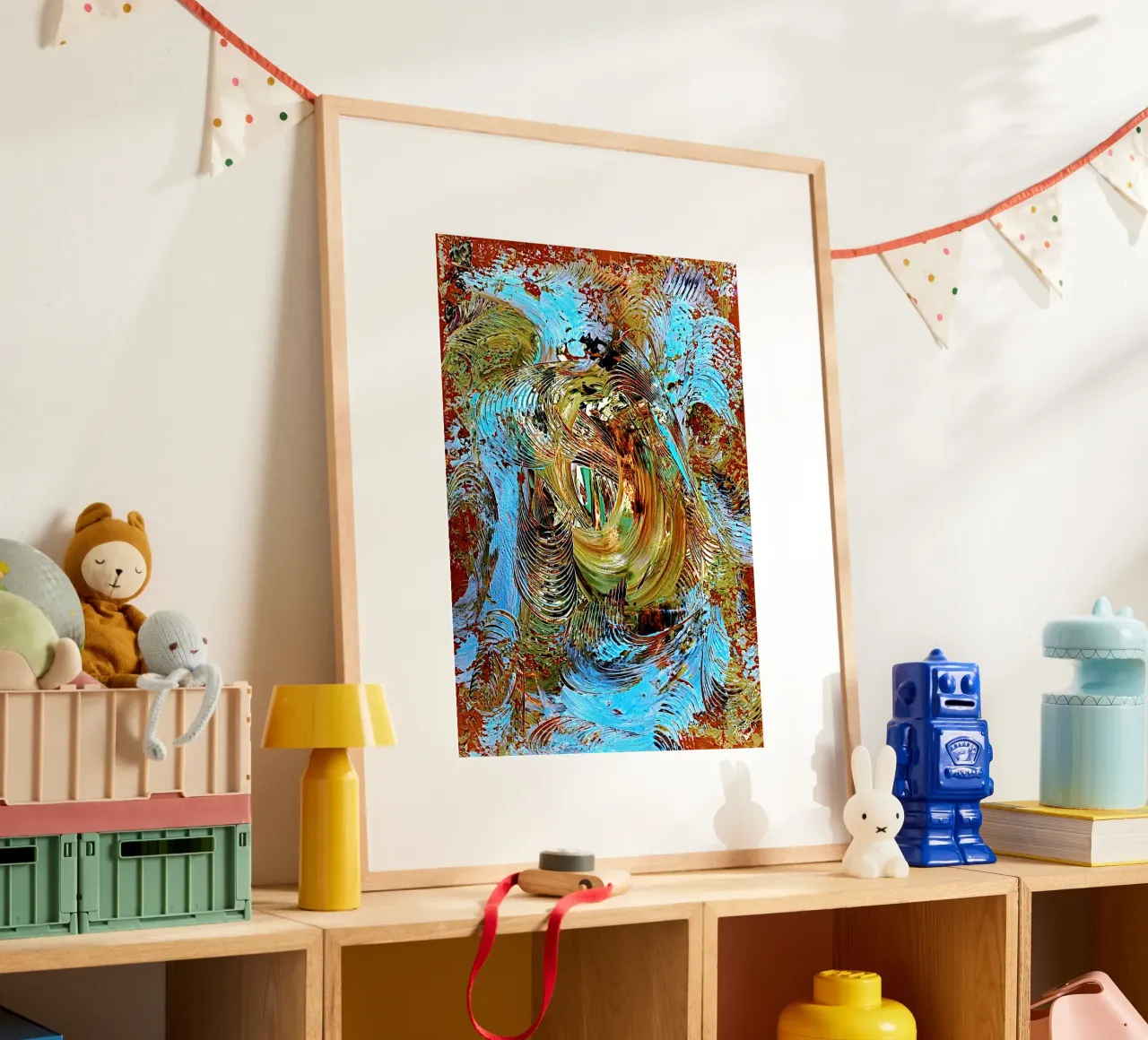 IDEAL GIFT 63 invers poster con telaio in plastica da Thierry Vobmann Abstract painting