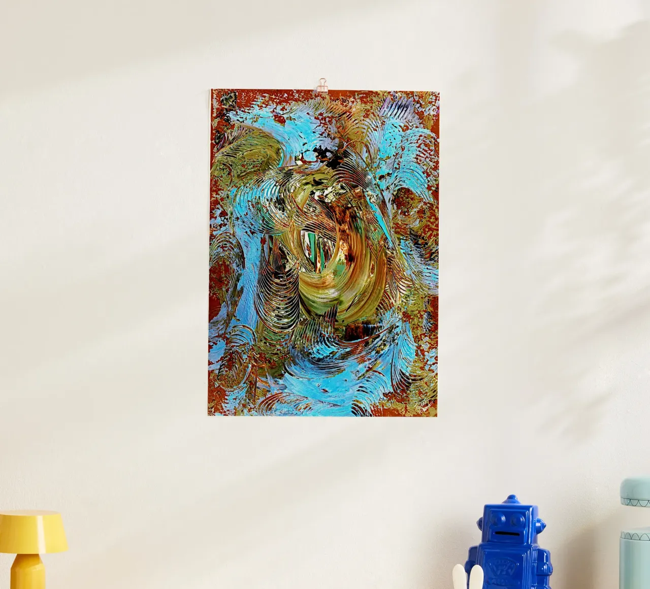 IDEAL GIFT 63 invers poster con telaio in plastica da Thierry Vobmann Abstract painting