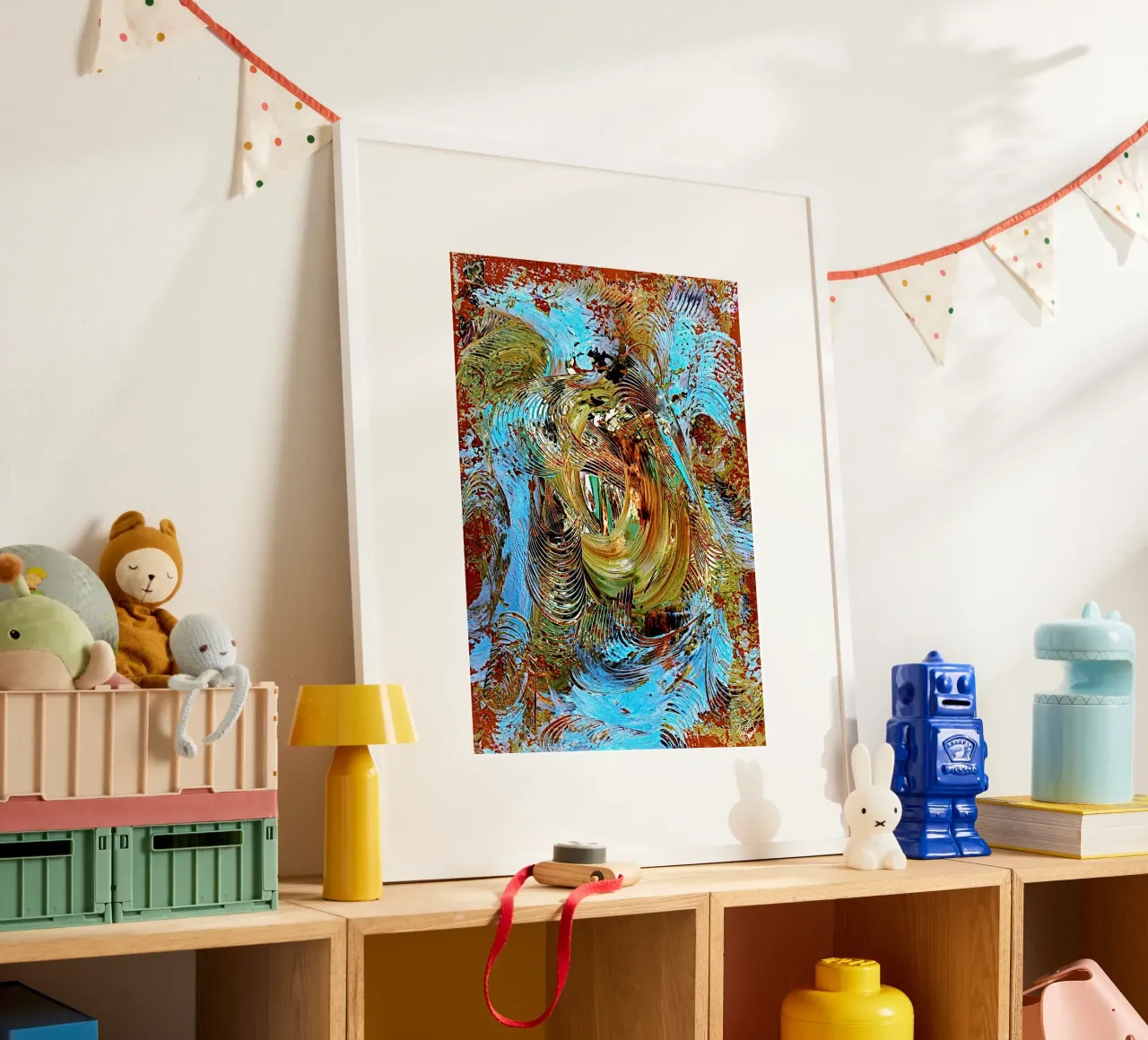 IDEAL GIFT 63 invers poster con telaio in plastica da Thierry Vobmann Abstract painting