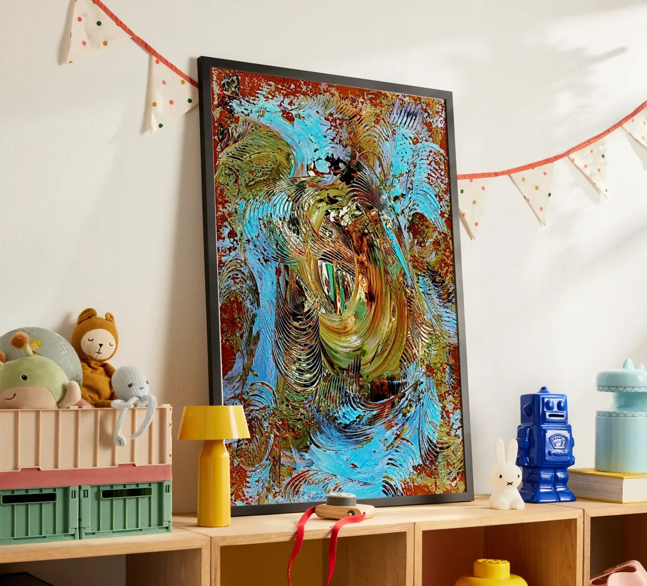 IDEAL GIFT 63 invers poster con telaio in plastica da Thierry Vobmann Abstract painting