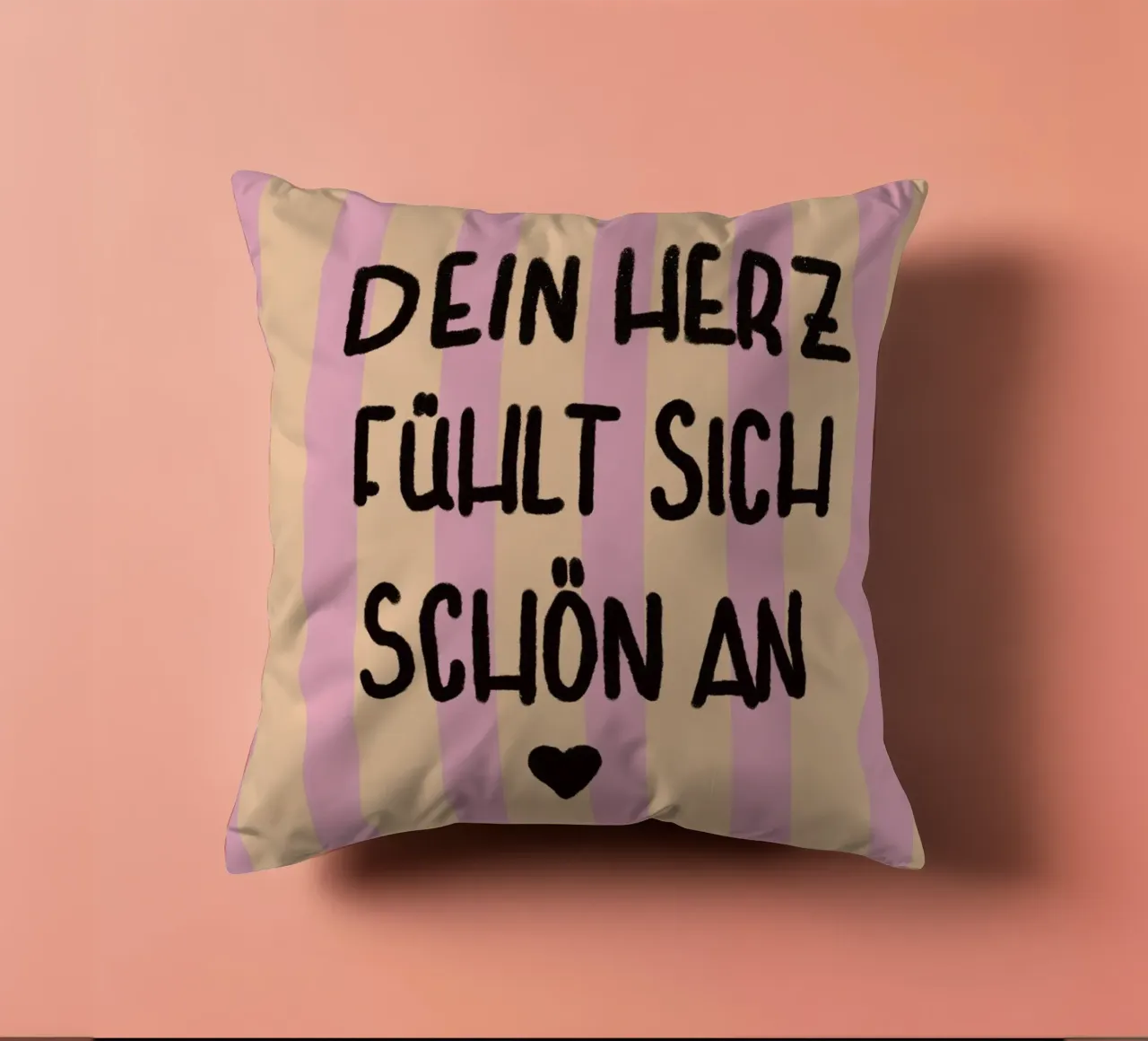 Dein Herz fühlt sich schön an decorative cushion by litt&lines