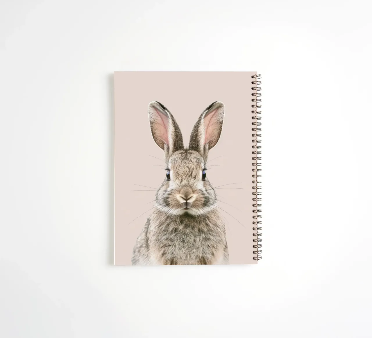 Flauschiges Kaninchen mit ausdrucksstarken Augen vor neutraler Kulisse Ringbuch von DesignDoodle