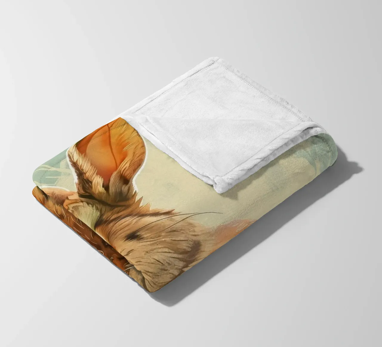 Coniglio seduto in un prato circondato da erba e fiori selvatici coperta in pile da DesignDoodle