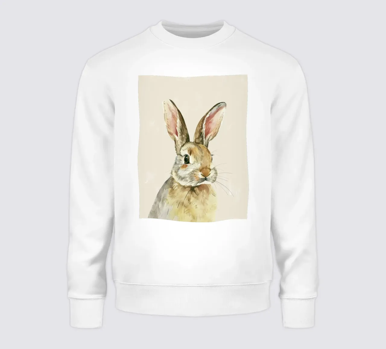 Rabbit showcasing detailed features innocence and charm sweatshirt by DesignDoodle