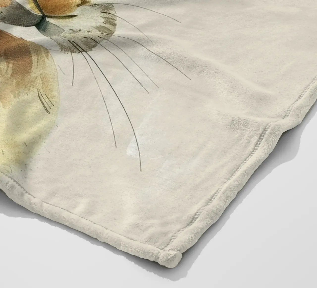 Rabbit showcasing detailed features innocence and charm fleece blanket by DesignDoodle