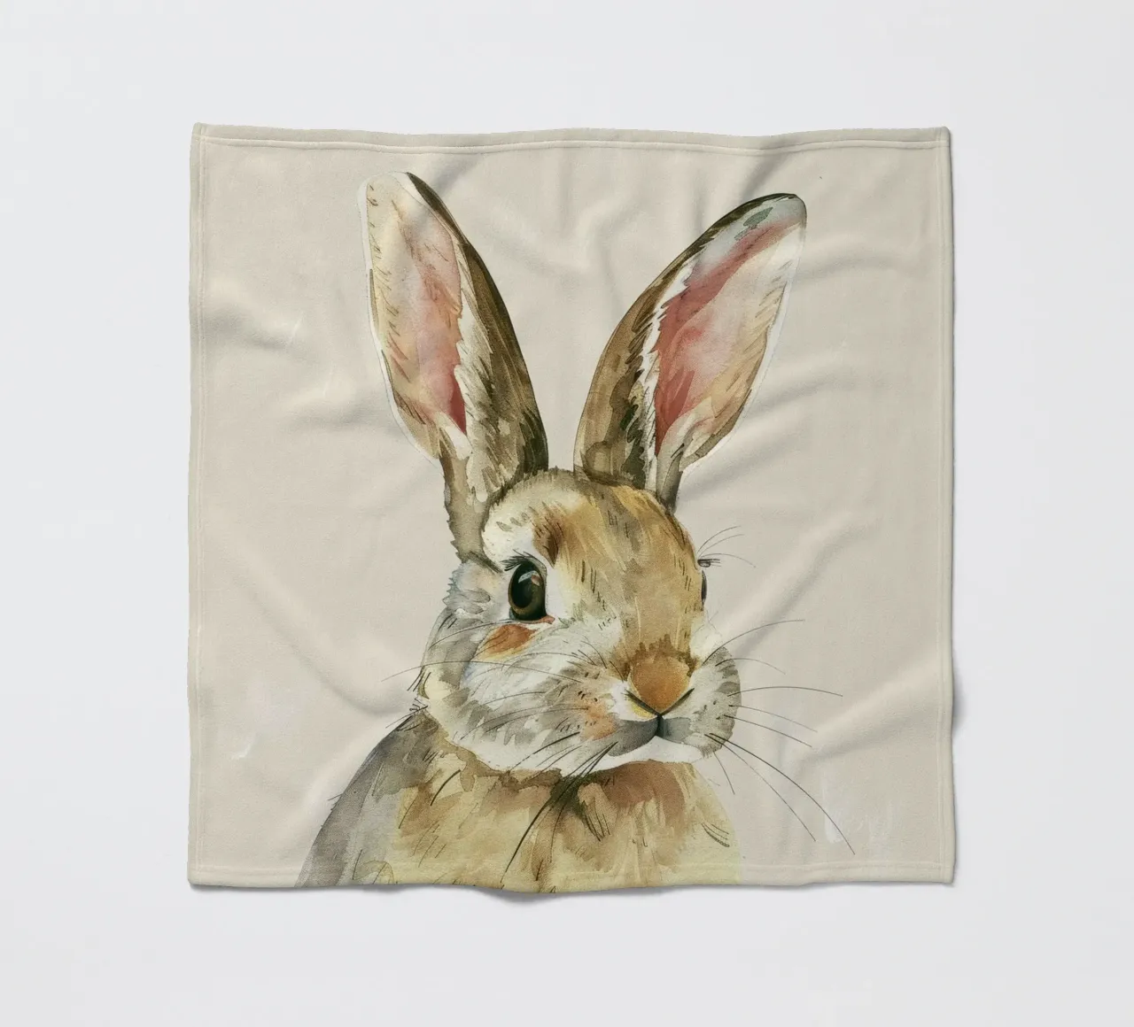 Rabbit showcasing detailed features innocence and charm fleece blanket by DesignDoodle