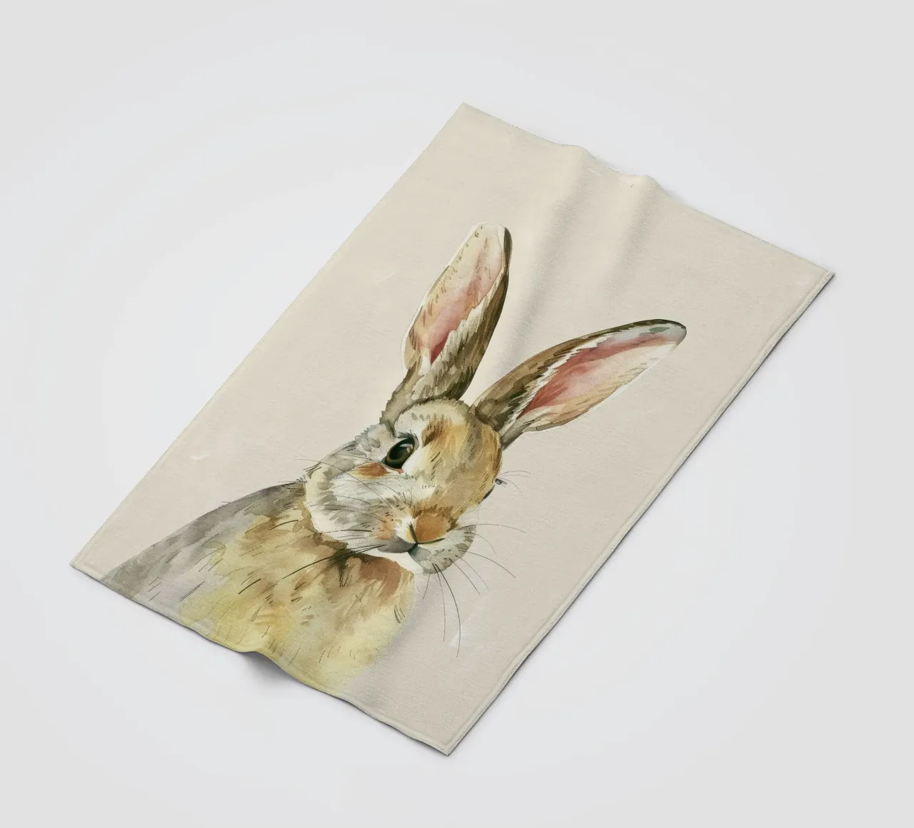 Rabbit showcasing detailed features innocence and charm fleece blanket by DesignDoodle