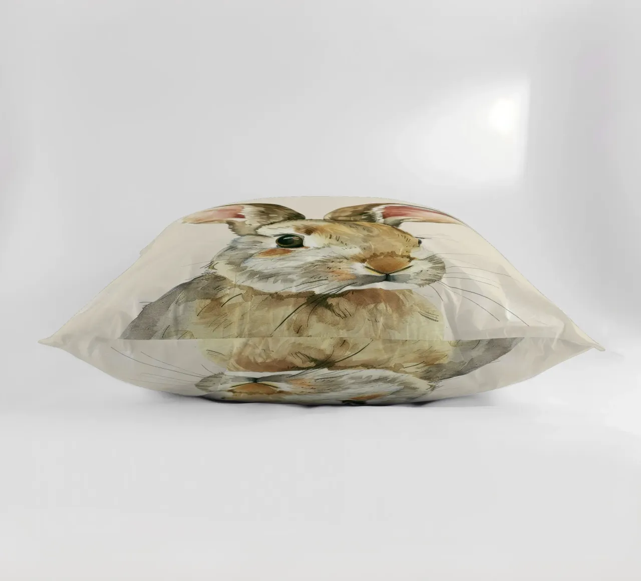 Rabbit showcasing detailed features innocence and charm decorative cushion by DesignDoodle