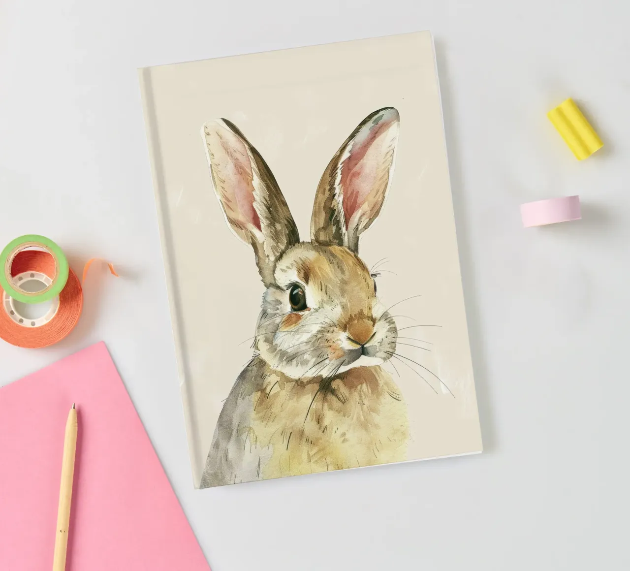 Rabbit showcasing detailed features innocence and charm notebook by DesignDoodle