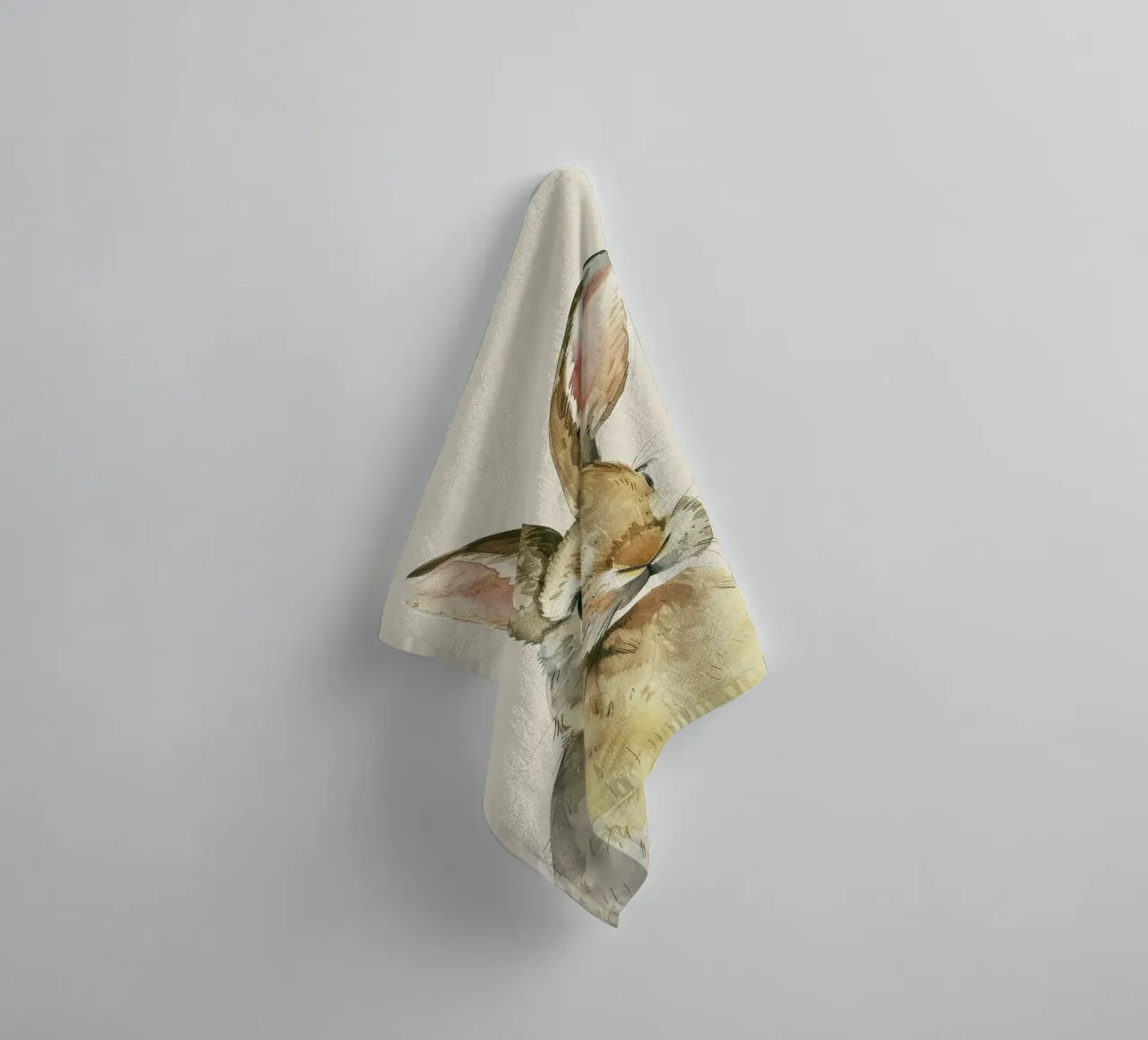Rabbit showcasing detailed features innocence and charm towel by DesignDoodle