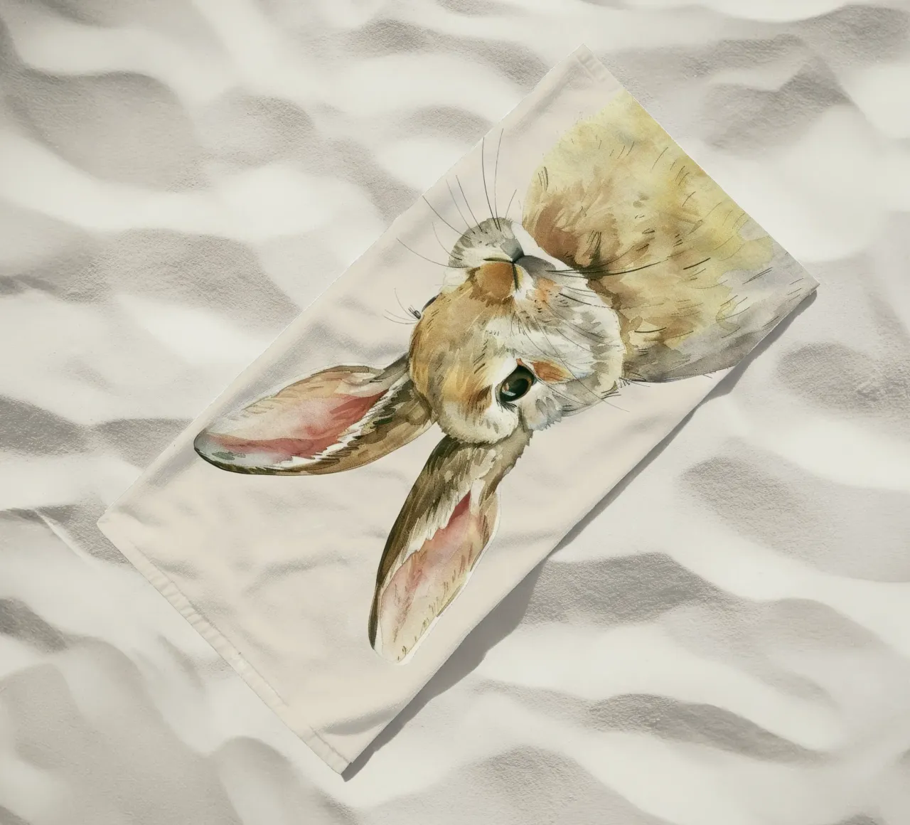Rabbit showcasing detailed features innocence and charm beach towel by DesignDoodle