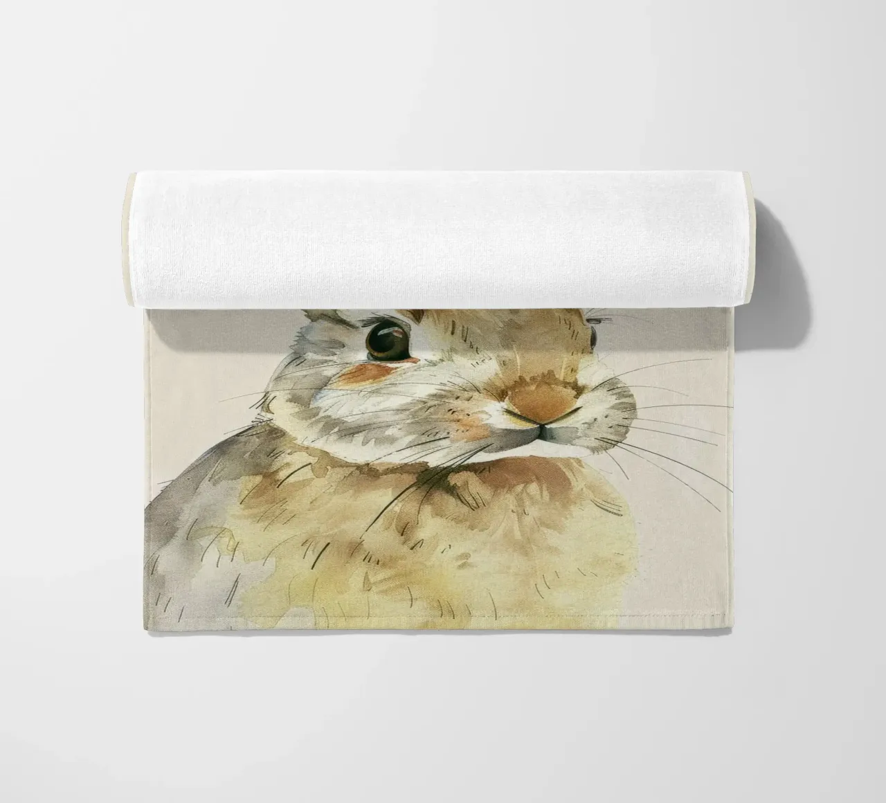 Rabbit showcasing detailed features innocence and charm beach towel by DesignDoodle