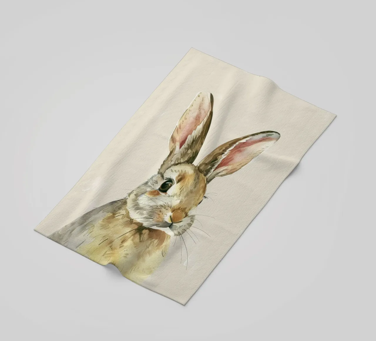 Rabbit showcasing detailed features innocence and charm beach towel by DesignDoodle