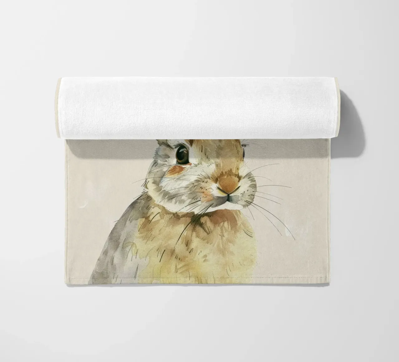 Rabbit showcasing detailed features innocence and charm beach towel by DesignDoodle