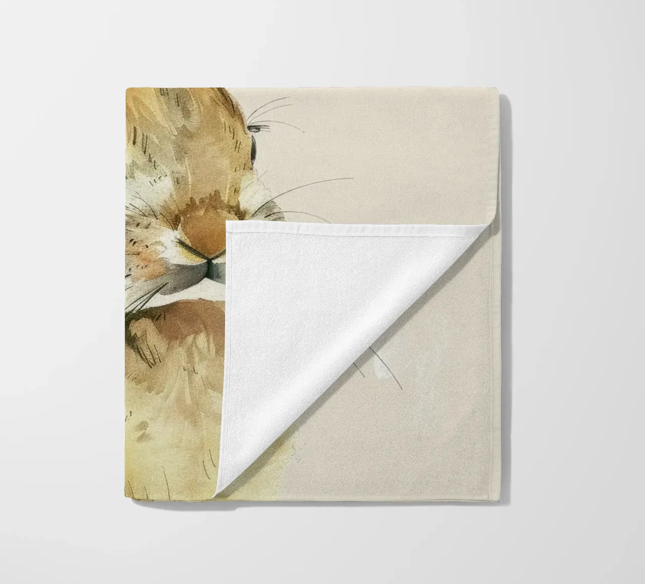 Rabbit showcasing detailed features innocence and charm beach towel by DesignDoodle