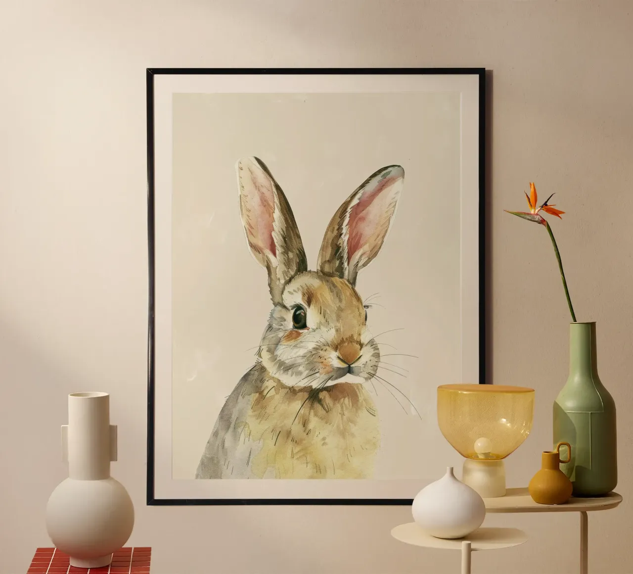 Rabbit showcasing detailed features innocence and charm hahnemühle by DesignDoodle