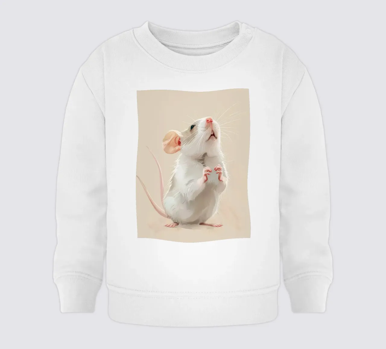 Il topo curioso sta in piedi in un ambiente luminoso felpa neonato da DesignDoodle