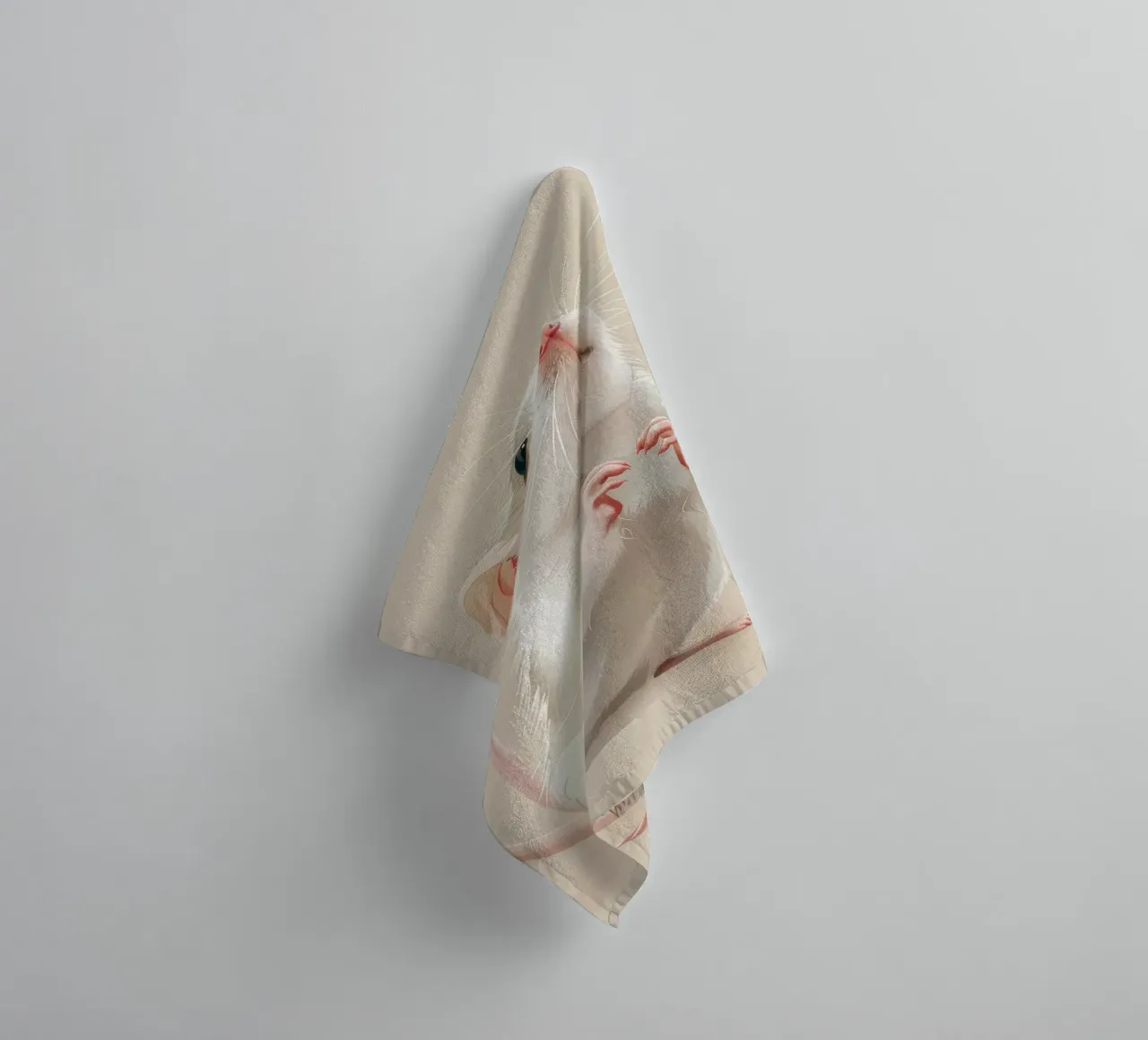 Curious mouse stands upright in a light environment towel by DesignDoodle