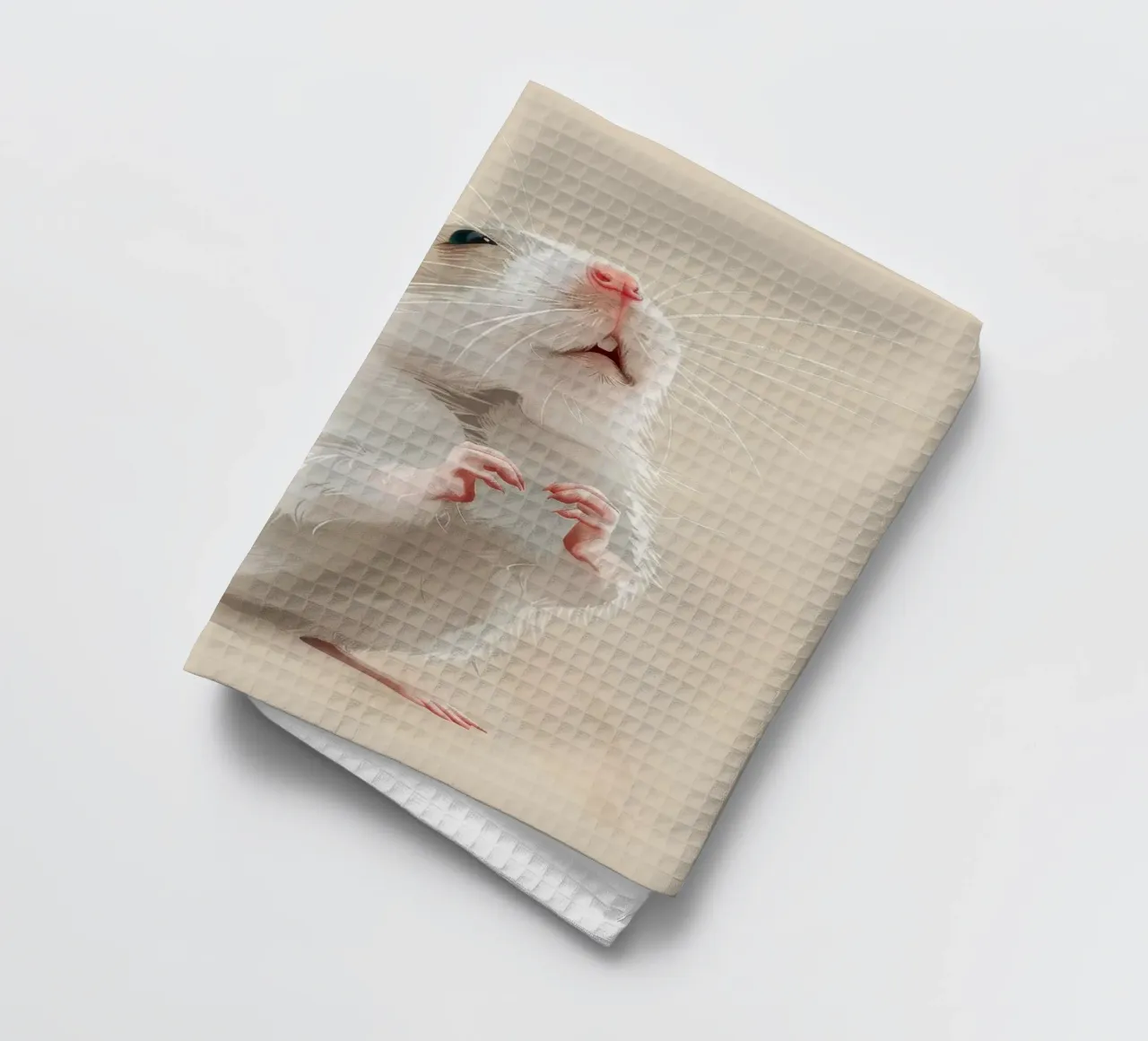 La souris curieuse se tient debout dans un environnement lumineux torchon de DesignDoodle